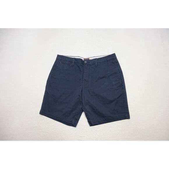 Untuckit Khaki Chino Shorts Stretch Navy Flat St. Vincent 9" INS Mens Size 34 - Picture 1 of 6